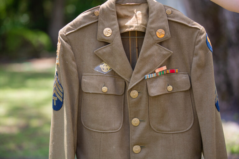John's uniform from his time in the service