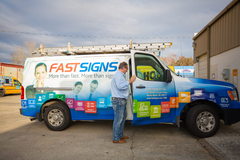 Vehicle wrapping is one of FASTSIGNS's many services. — Photo Meganpixels Parker
