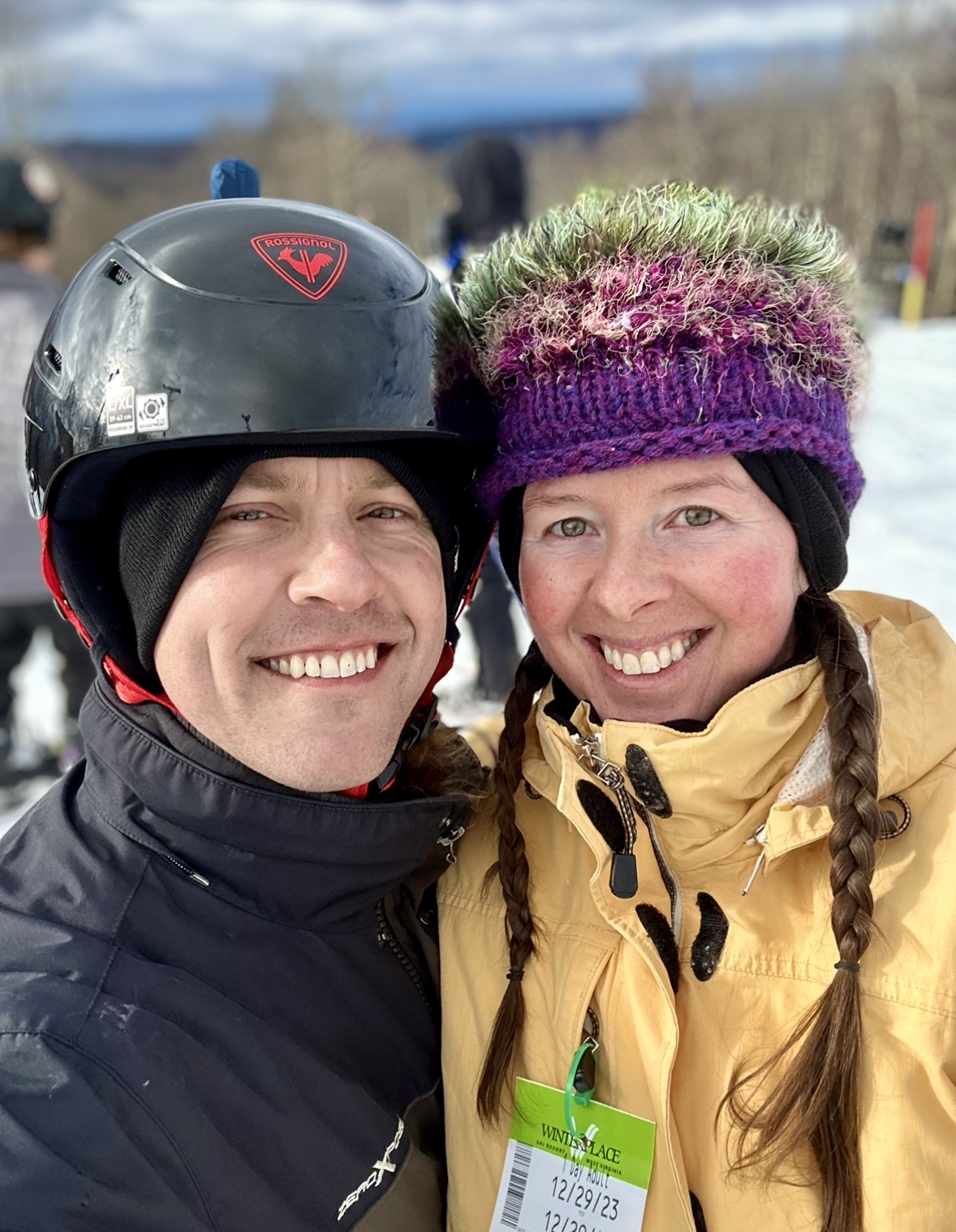 Summit couples selfie at Winterplace Conquering the peak with a triumphant smile! (Road Trip)
